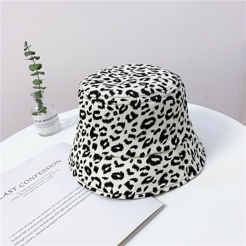 BK00033 Leopard Print Neformálny všestranný opaľovací krém Bucket klobúk
