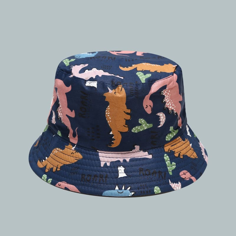 BK00070 Roztomilý kreslený vzor Outdoor Baby Bucket klobúk