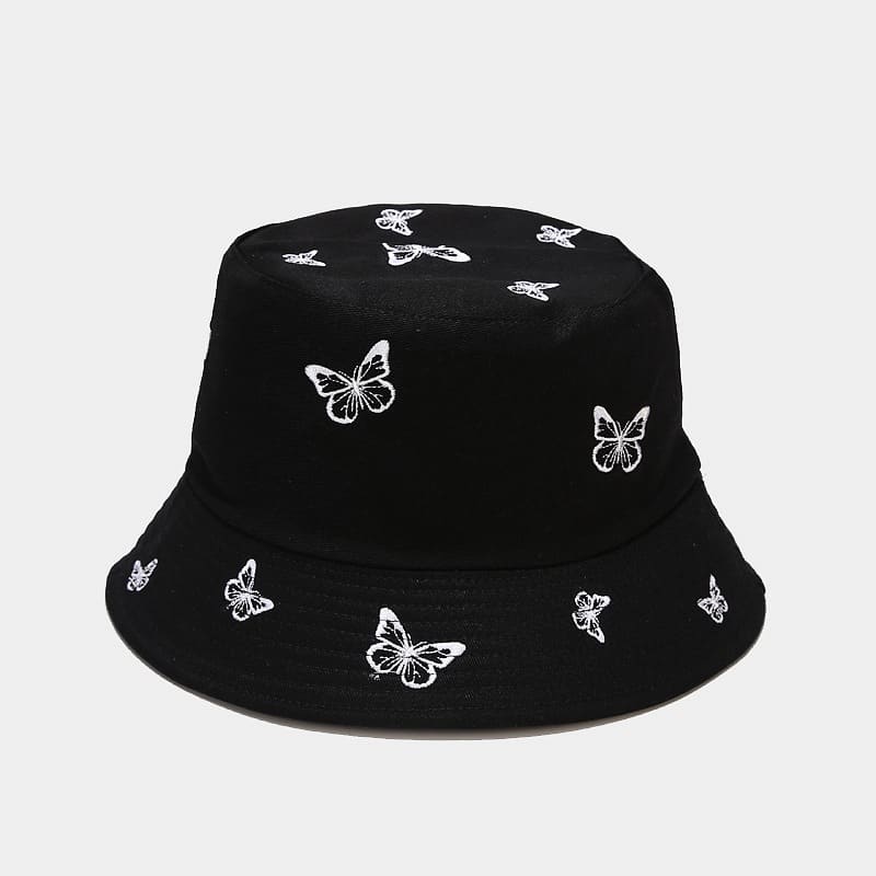 BK00052 Butterfly Embroidered Obojstranný vedro klobúk