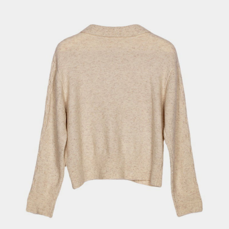 SM-K0012 Jarná jesenná polo klopa Jednofarebný pletený pulóver s dutým dnom SM-K0012 Jarná jesenná polo klopa Jednofarebný pletený pulóver s dutým dnom