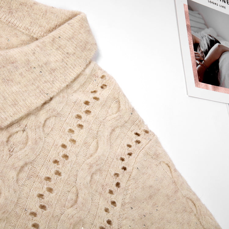 SM-K0012 Jarná jesenná polo klopa Jednofarebný pletený pulóver s dutým dnom SM-K0012 Jarná jesenná polo klopa Jednofarebný pletený pulóver s dutým dnom