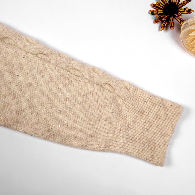 SM-K0012 Jarná jesenná polo klopa Jednofarebný pletený pulóver s dutým dnom SM-K0012 Jarná jesenná polo klopa Jednofarebný pletený pulóver s dutým dnom