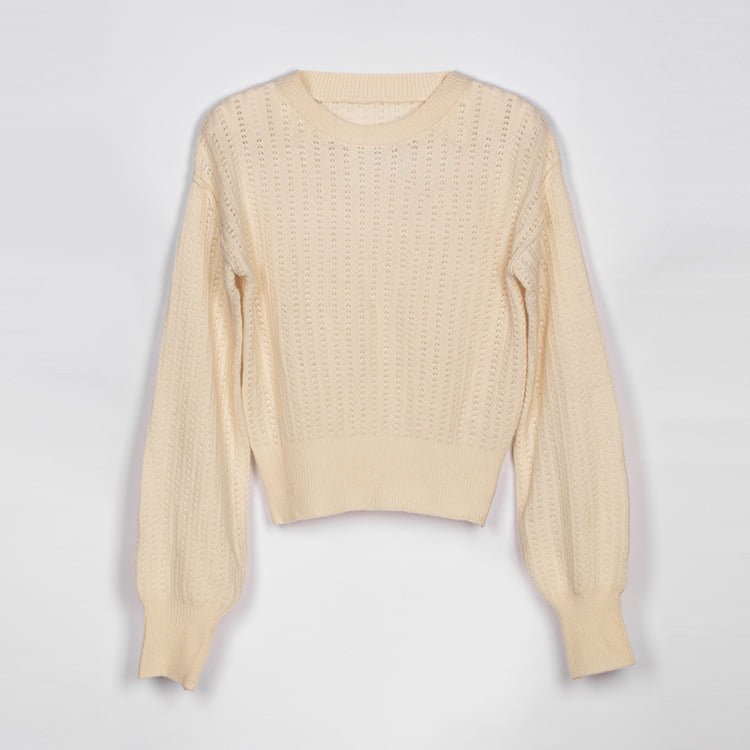 SM-K0020 Jeseň Zima Vlnená zmes s okrúhlym výstrihom Lampión Rukáv Dámsky Pletený pulóver SM-K0020 Jeseň Zima Vlnená zmes s okrúhlym výstrihom Lampión Rukáv Dámsky Pletený pulóver