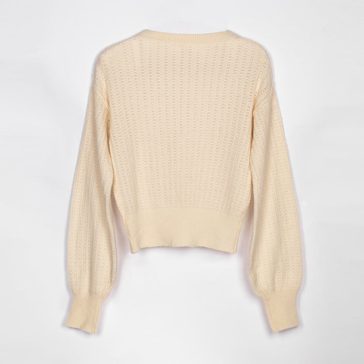 SM-K0020 Jeseň Zima Vlnená zmes s okrúhlym výstrihom Lampión Rukáv Dámsky Pletený pulóver SM-K0020 Jeseň Zima Vlnená zmes s okrúhlym výstrihom Lampión Rukáv Dámsky Pletený pulóver