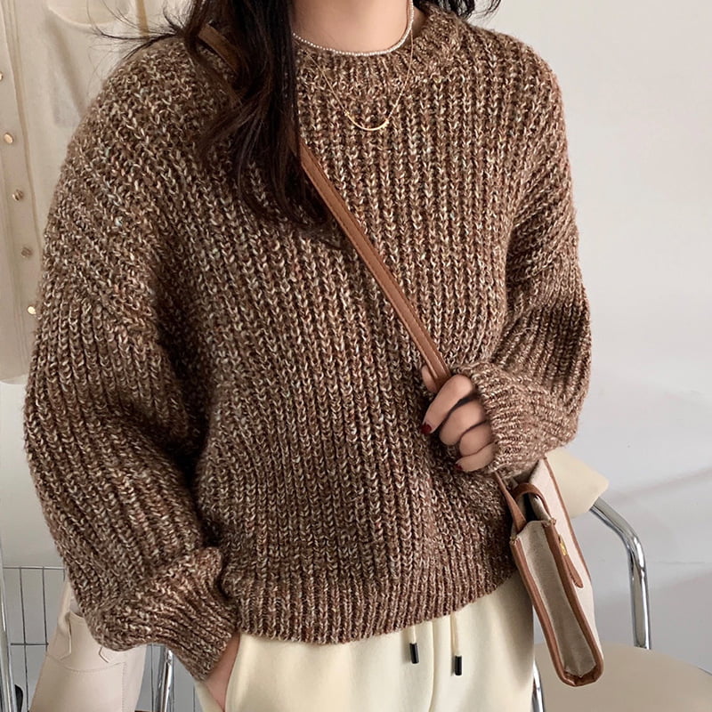 SM-K0028 Spring Lazy Crew Neck Farebný mäkký voskový pletený pulóver s dlhým rukávom SM-K0028 Spring Lazy Crew Neck Farebný mäkký voskový pletený pulóver s dlhým rukávom