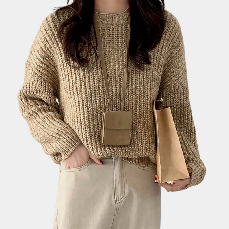 SM-K0028 Spring Lazy Crew Neck Farebný mäkký voskový pletený pulóver s dlhým rukávom SM-K0028 Spring Lazy Crew Neck Farebný mäkký voskový pletený pulóver s dlhým rukávom