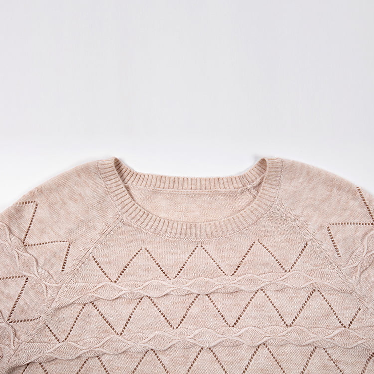 SM-K0042 Pletený pulóver s voľným dlhým rukávom Tenký vlnitý dutý úplet spodná košeľa SM-K0042 Pletený pulóver s voľným dlhým rukávom Tenký vlnitý dutý úplet spodná košeľa