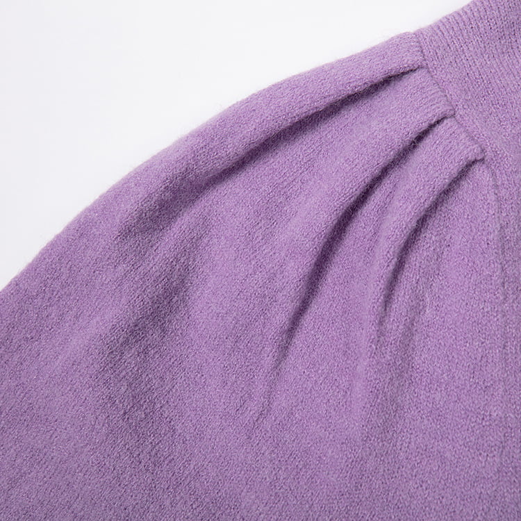 SM-K0039 Jar/Jeseň Jednofarebné Voľné Pletené záhyby na ramenách s dlhým rukávom SM-K0039 Jar/Jeseň Jednofarebné Voľné Pletené záhyby na ramenách s dlhým rukávom