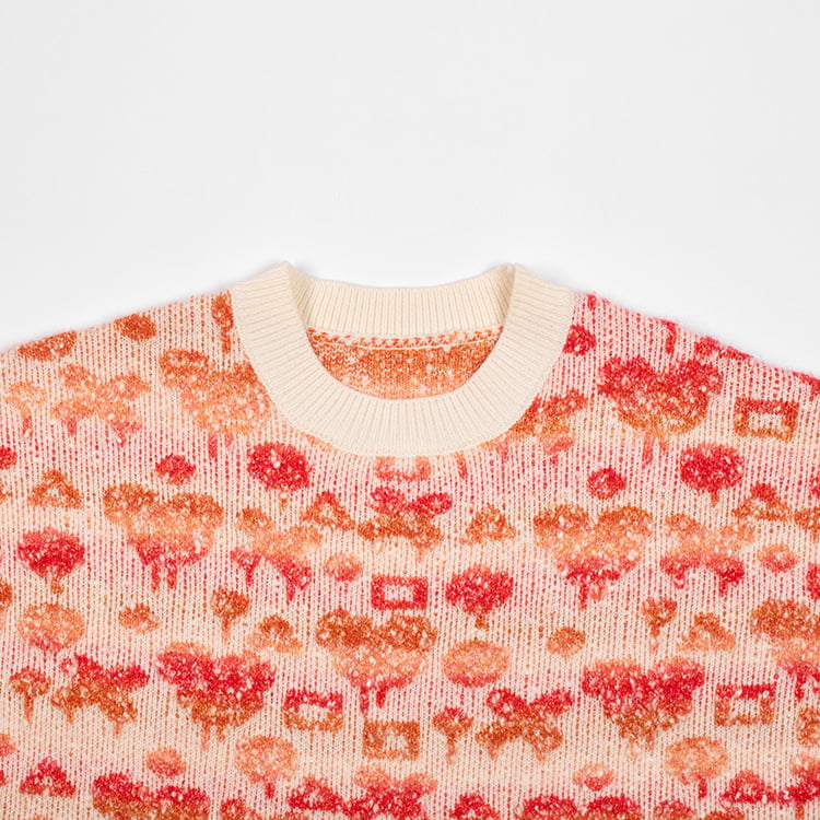 SM-K0038 Pulóver s okrúhlym výstrihom Dámsky Sladký pletený pulóver s trojrozmerným vzorom SM-K0038 Pulóver s okrúhlym výstrihom Dámsky Sladký pletený pulóver s trojrozmerným vzorom