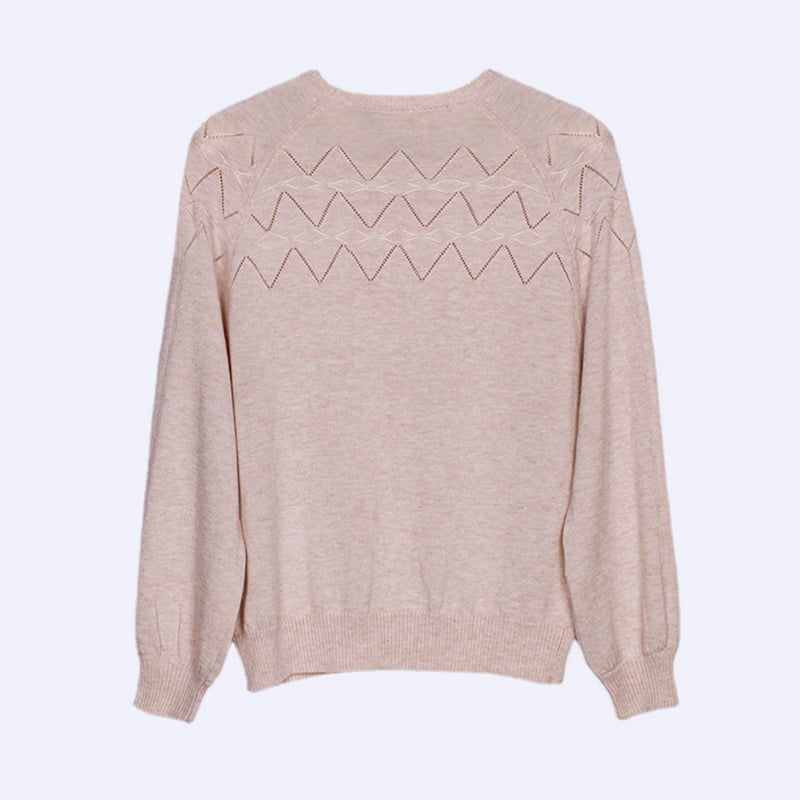 SM-K0042 Pletený pulóver s voľným dlhým rukávom Tenký vlnitý dutý úplet spodná košeľa SM-K0042 Pletený pulóver s voľným dlhým rukávom Tenký vlnitý dutý úplet spodná košeľa