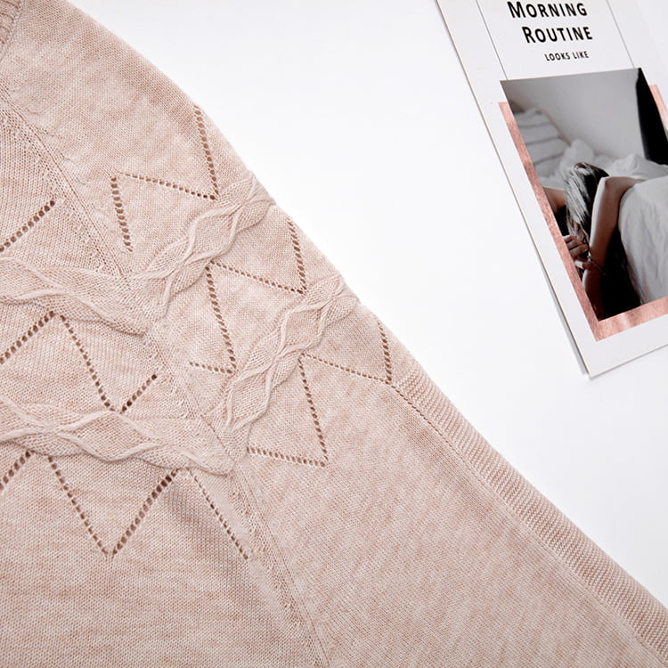 SM-K0042 Pletený pulóver s voľným dlhým rukávom Tenký vlnitý dutý úplet spodná košeľa SM-K0042 Pletený pulóver s voľným dlhým rukávom Tenký vlnitý dutý úplet spodná košeľa