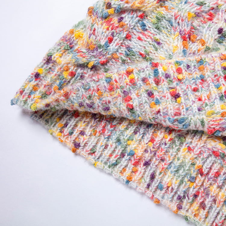 SM-K0033 Farebný, bodkovaný, sladký vietor, sveter s rolákom, pletený sveter SM-K0033 Farebný, bodkovaný, sladký vietor, sveter s rolákom, pletený sveter