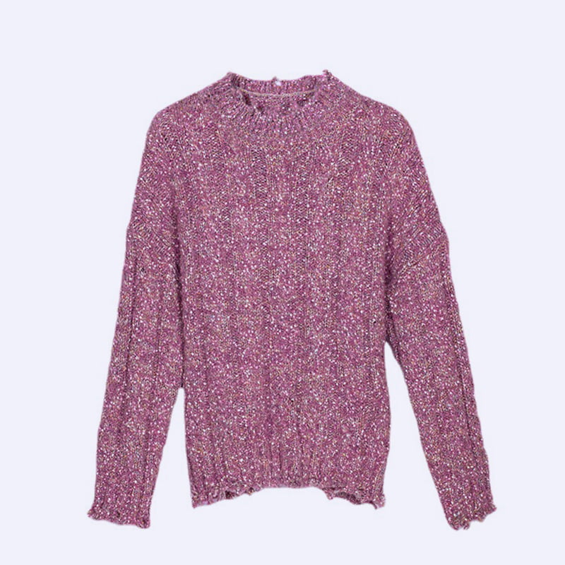 SM-K0037 Jarný a jesenný lem výstrihu s okrúhlym výstrihom, dámsky pletený pulóver SM-K0037 Jarný a jesenný lem výstrihu s okrúhlym výstrihom, dámsky pletený pulóver