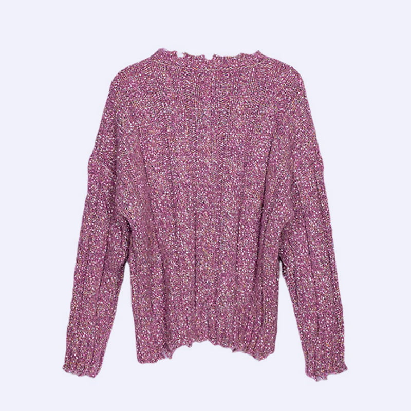 SM-K0037 Jarný a jesenný lem výstrihu s okrúhlym výstrihom, dámsky pletený pulóver SM-K0037 Jarný a jesenný lem výstrihu s okrúhlym výstrihom, dámsky pletený pulóver