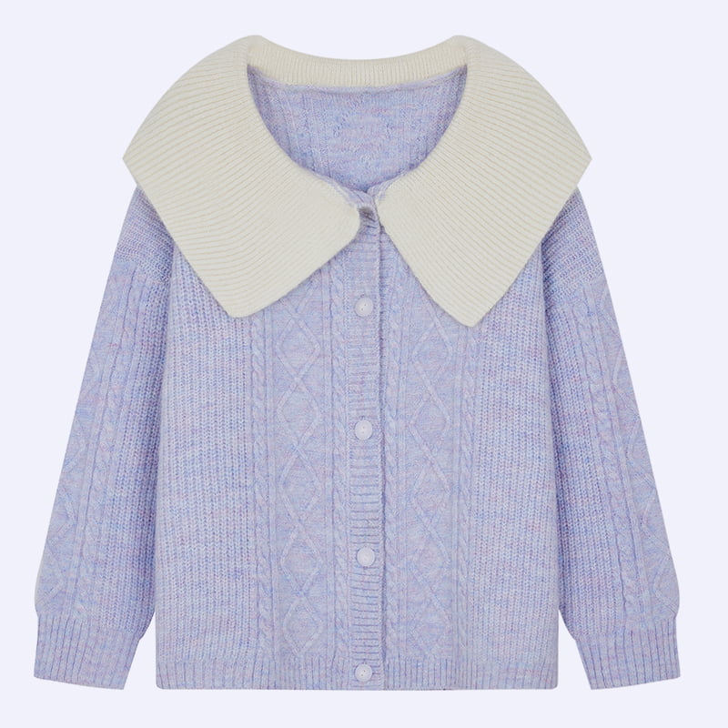 ML2205 French Baby Golier Lady Knitted Cardigan Coat