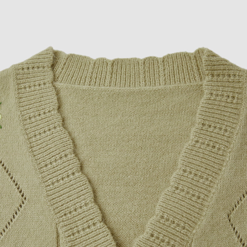 ML2213 Retro japonská avokádová zelená ručne vyrobená pletená bunda Cardigan ML2213 Retro japonská avokádová zelená ručne vyrobená pletená bunda Cardigan