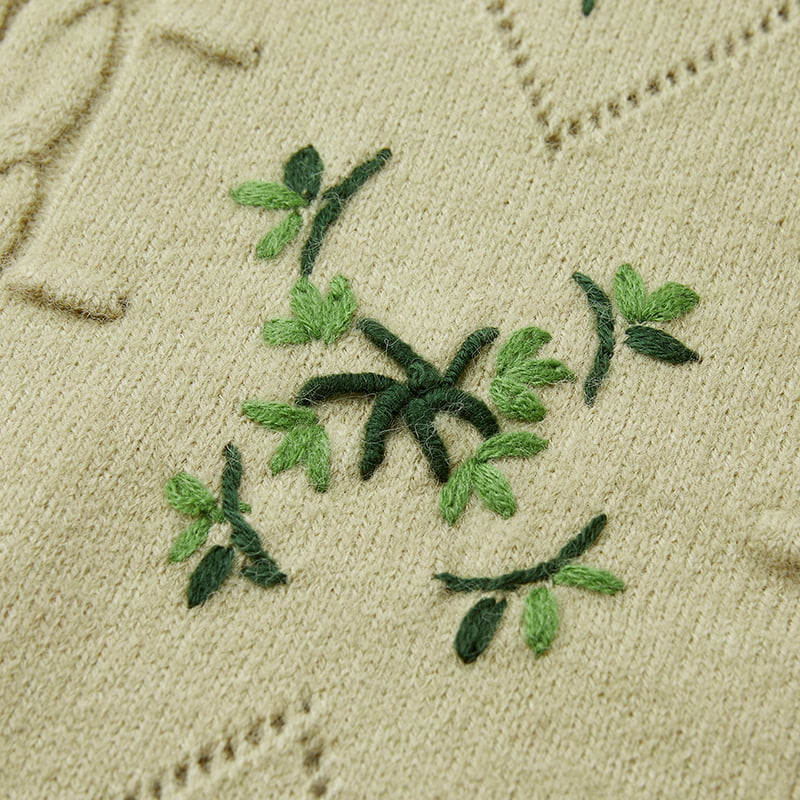 ML2213 Retro japonská avokádová zelená ručne vyrobená pletená bunda Cardigan ML2213 Retro japonská avokádová zelená ručne vyrobená pletená bunda Cardigan