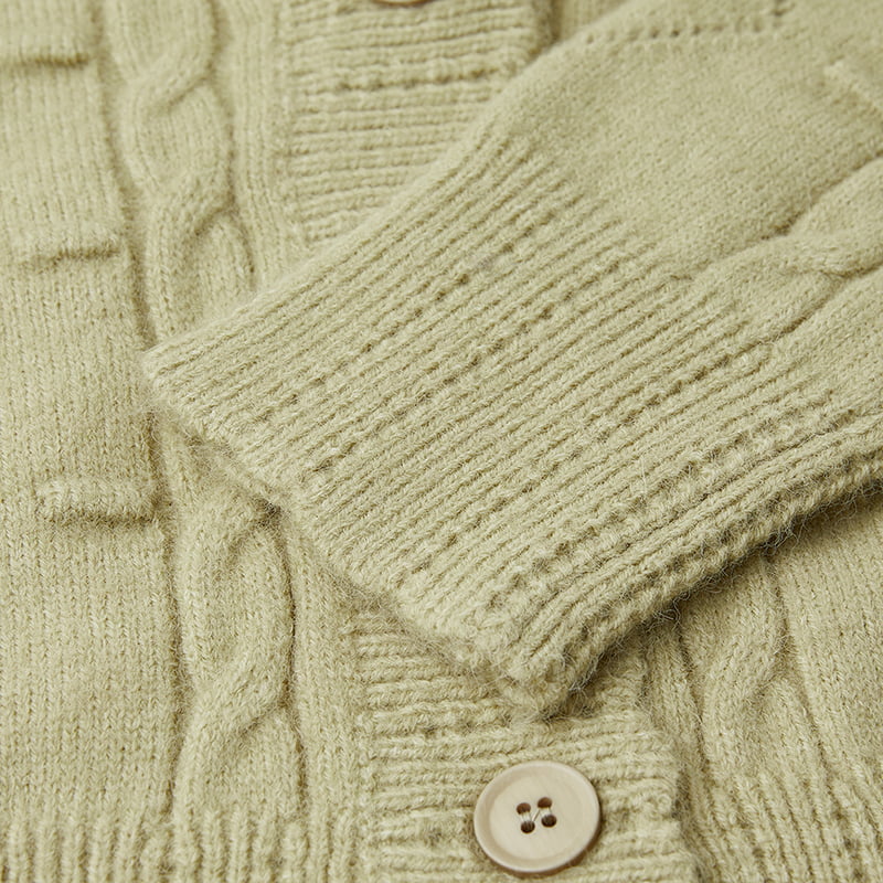 ML2213 Retro japonská avokádová zelená ručne vyrobená pletená bunda Cardigan ML2213 Retro japonská avokádová zelená ručne vyrobená pletená bunda Cardigan