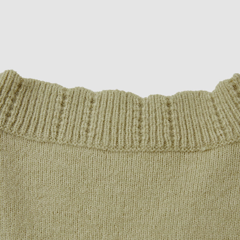 ML2213 Retro japonská avokádová zelená ručne vyrobená pletená bunda Cardigan ML2213 Retro japonská avokádová zelená ručne vyrobená pletená bunda Cardigan