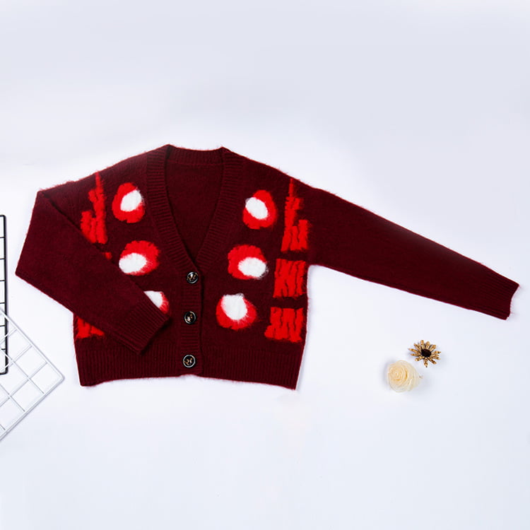 SM-K0030 Dámsky zahustený pletený kardigan jeseň/zima s žakárovými škvrnami v kontrastnej farbe SM-K0030 Dámsky zahustený pletený kardigan jeseň/zima s žakárovými škvrnami v kontrastnej farbe