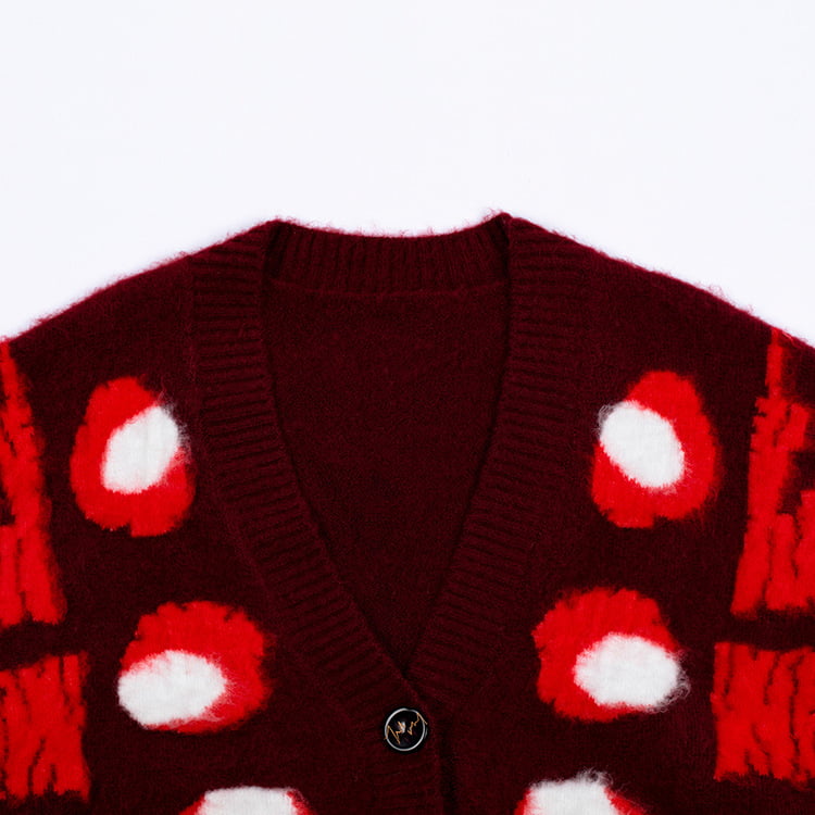 SM-K0030 Dámsky zahustený pletený kardigan jeseň/zima s žakárovými škvrnami v kontrastnej farbe SM-K0030 Dámsky zahustený pletený kardigan jeseň/zima s žakárovými škvrnami v kontrastnej farbe