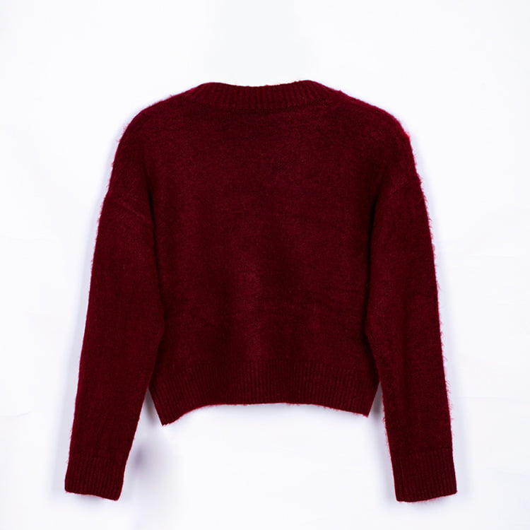 SM-K0030 Dámsky zahustený pletený kardigan jeseň/zima s žakárovými škvrnami v kontrastnej farbe SM-K0030 Dámsky zahustený pletený kardigan jeseň/zima s žakárovými škvrnami v kontrastnej farbe