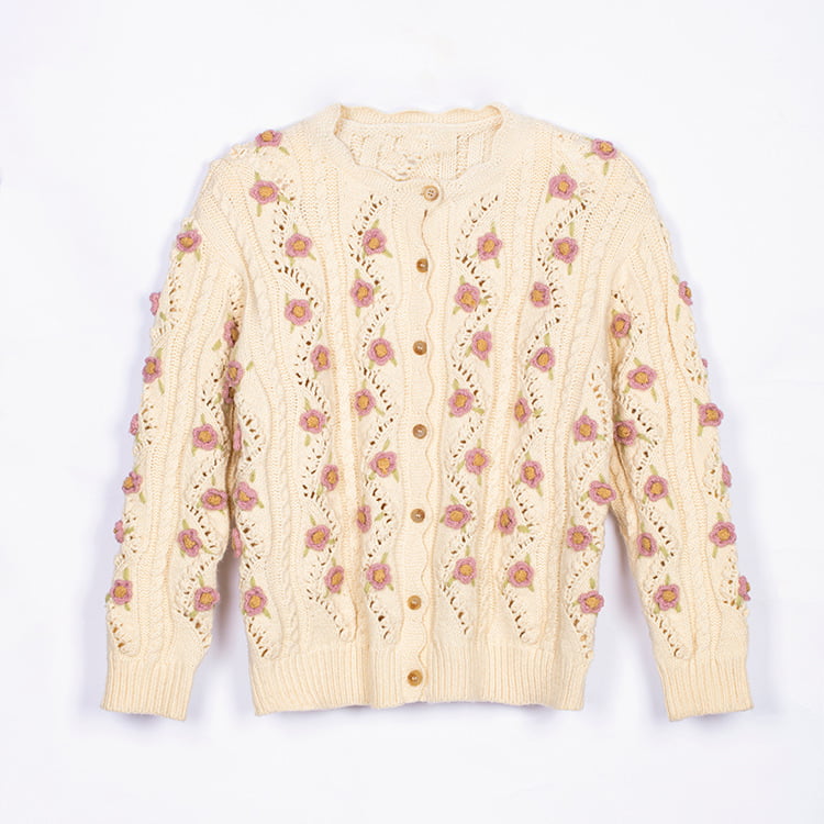 SM-K0008 Voľný retro sveter na háčik s dlhým rukávom, dámsky pletený kardigan SM-K0008 Voľný retro sveter na háčik s dlhým rukávom, dámsky pletený kardigan