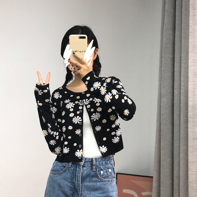 SM-K0009 Malý pletený sveter Daisy Dámska tenká pletená bunda Cardigan SM-K0009 Malý pletený sveter Daisy Dámska tenká pletená bunda Cardigan