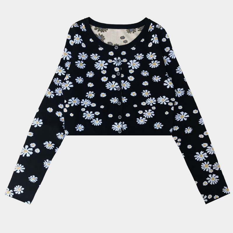 SM-K0009 Malý pletený sveter Daisy Dámska tenká pletená bunda Cardigan