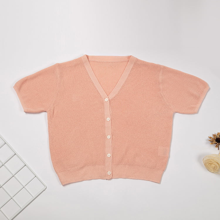 SM-K0046 Ľadový ľan s výstrihom do V Krátky Slim Fit Pletený kardigán s krátkym rukávom SM-K0046 Ľadový ľan s výstrihom do V Krátky Slim Fit Pletený kardigán s krátkym rukávom