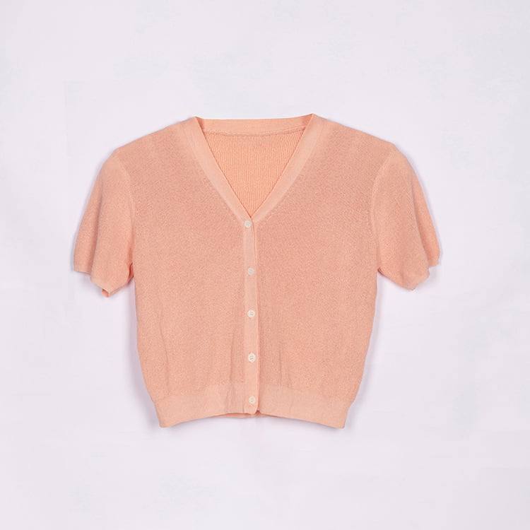 SM-K0046 Ľadový ľan s výstrihom do V Krátky Slim Fit Pletený kardigán s krátkym rukávom SM-K0046 Ľadový ľan s výstrihom do V Krátky Slim Fit Pletený kardigán s krátkym rukávom