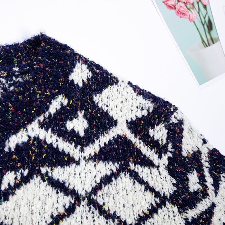 SM-K0036 Geometrický vzor Strakatý pletený kardigan Dámske jesenné a zimné vrchné oblečenie SM-K0036 Geometrický vzor Strakatý pletený kardigan Dámske jesenné a zimné vrchné oblečenie