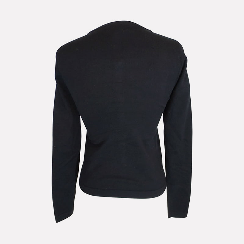 SM-K0098 Monogramovaný pletený pulóver s kapucňou Pletený sveter