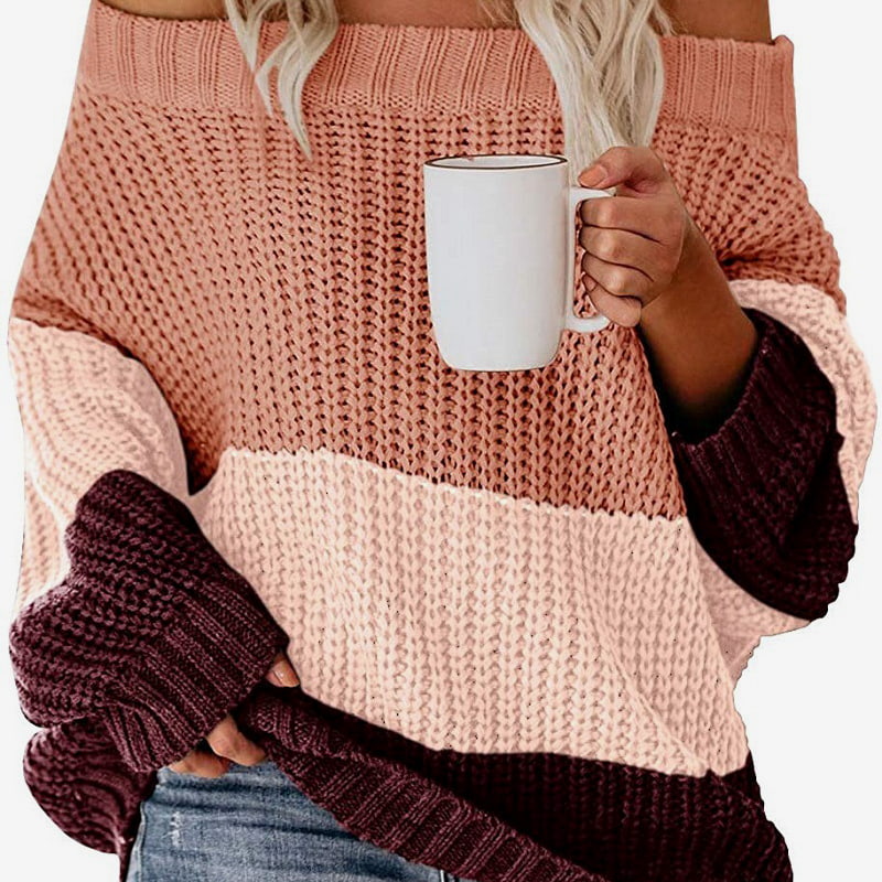 SM-K0080 Kontrastný sveter s dlhým rukávom s dlhým rukávom z vlny SM-K0080 Kontrastný sveter s dlhým rukávom s dlhým rukávom z vlny