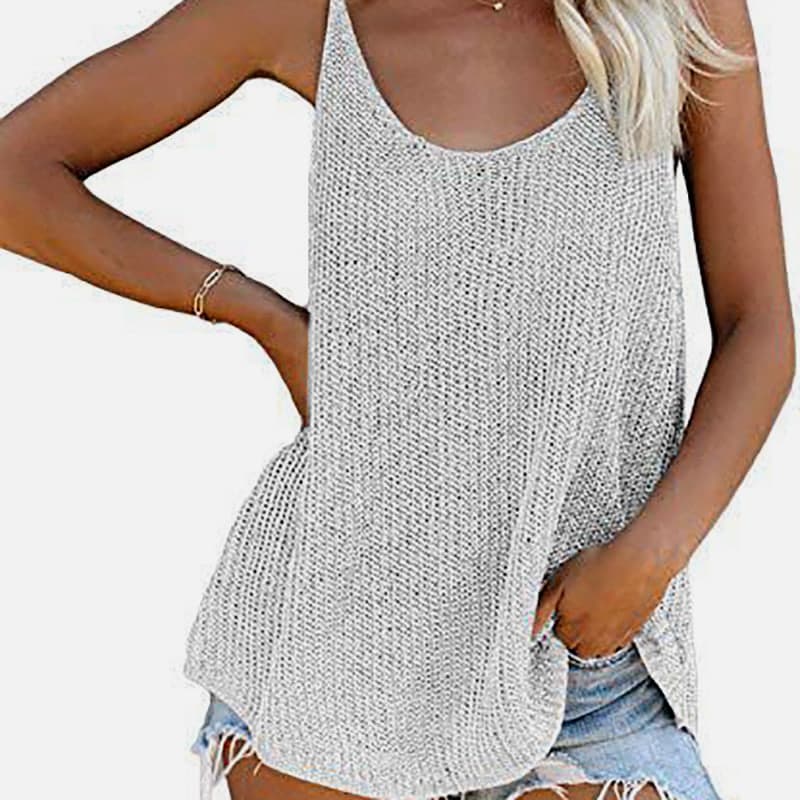 SM-K0065 Tenká a voľná pletená vesta s výstrihom do U SM-K0065 Tenká a voľná pletená vesta s výstrihom do U