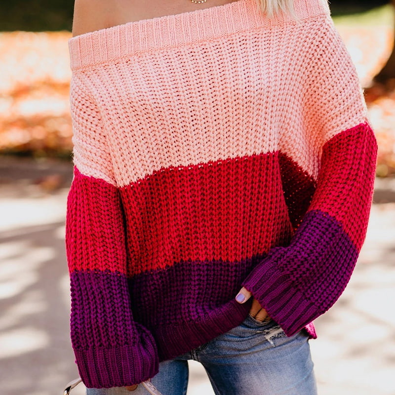 SM-K0080 Kontrastný sveter s dlhým rukávom s dlhým rukávom z vlny SM-K0080 Kontrastný sveter s dlhým rukávom s dlhým rukávom z vlny