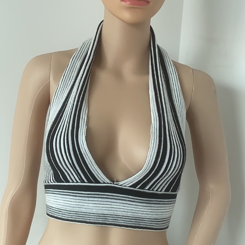 SM-K0107 Farebná pletená vesta s pruhovaným výstrihom SM-K0107 Farebná pletená vesta s pruhovaným výstrihom