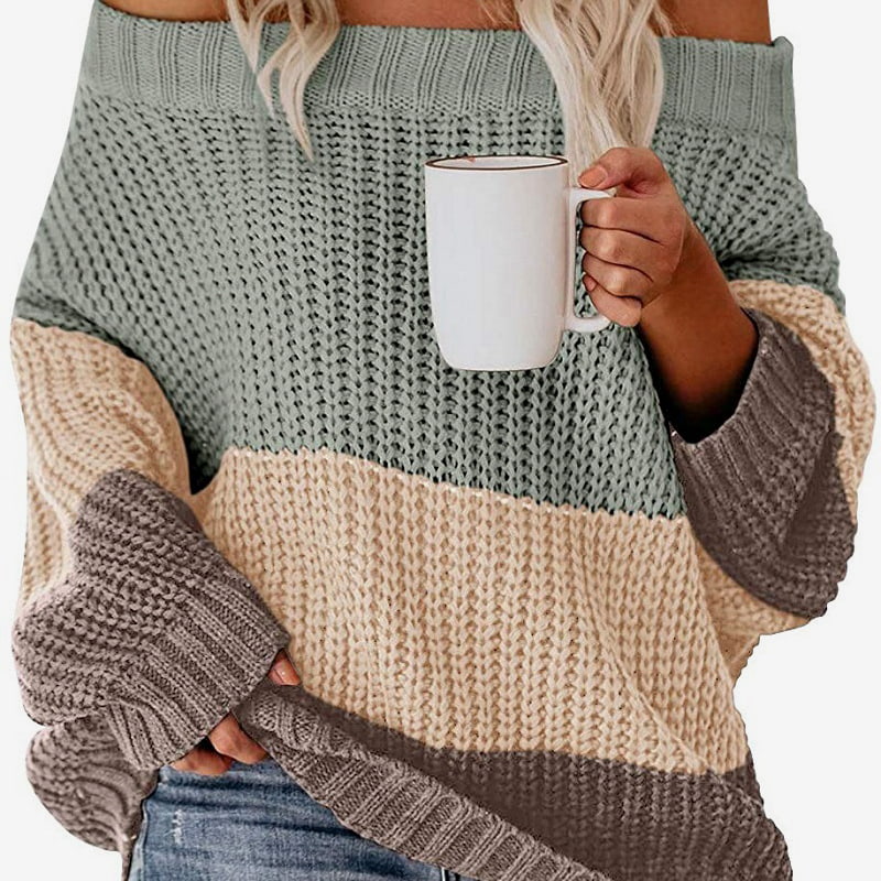 SM-K0080 Kontrastný sveter s dlhým rukávom s dlhým rukávom z vlny SM-K0080 Kontrastný sveter s dlhým rukávom s dlhým rukávom z vlny