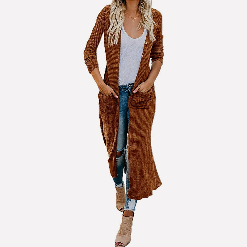 SM-K0074 Výstrih do V dlhý pevný s vreckami Pletený sveter SM-K0074 Výstrih do V dlhý pevný s vreckami Pletený sveter