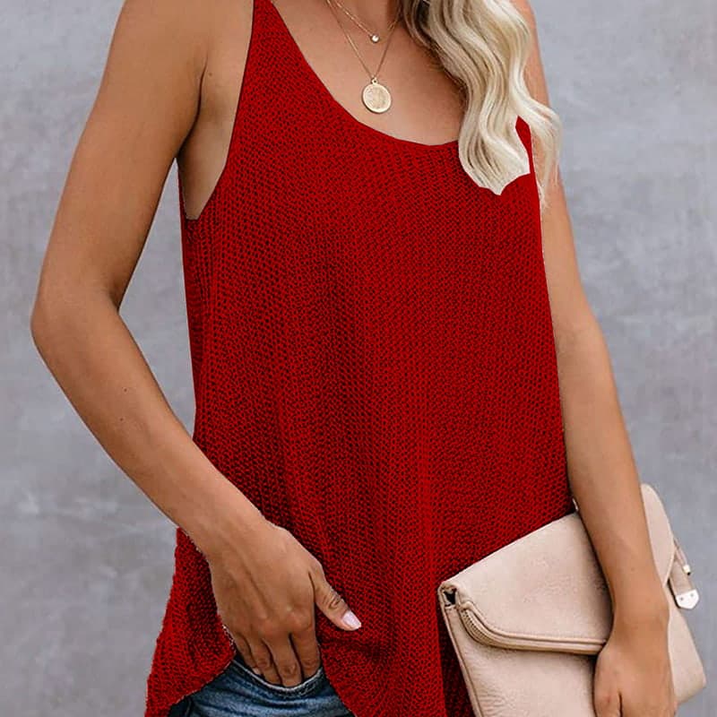 SM-K0065 Tenká a voľná pletená vesta s výstrihom do U SM-K0065 Tenká a voľná pletená vesta s výstrihom do U