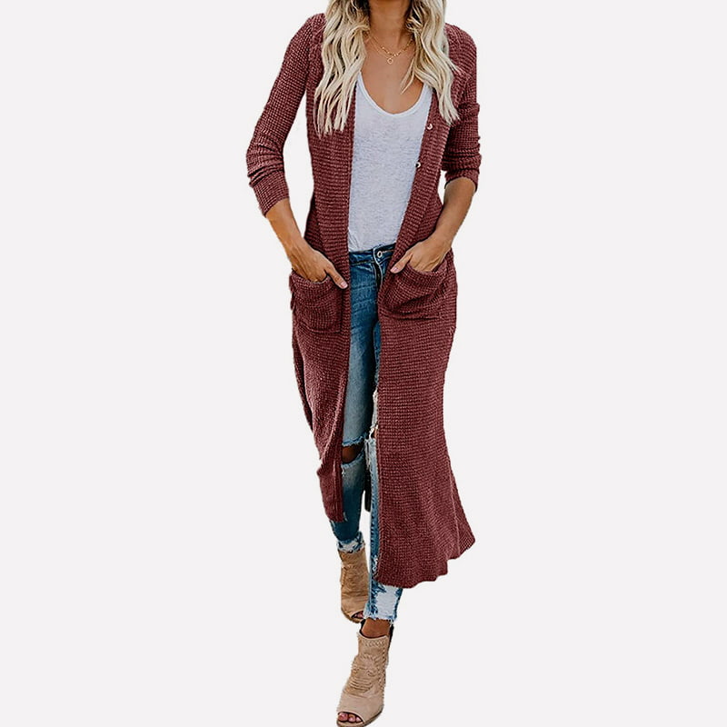 SM-K0074 Výstrih do V dlhý pevný s vreckami Pletený sveter SM-K0074 Výstrih do V dlhý pevný s vreckami Pletený sveter