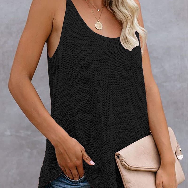 SM-K0065 Tenká a voľná pletená vesta s výstrihom do U SM-K0065 Tenká a voľná pletená vesta s výstrihom do U