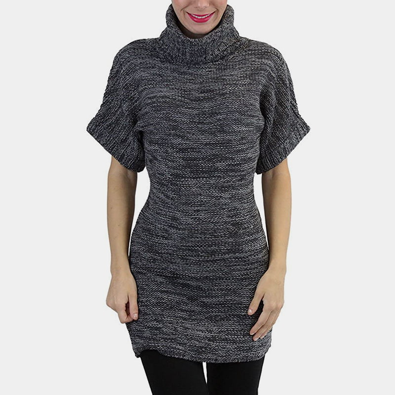 SM-K0067 Pletený pulóver s vysokým golierom a krátkym rukávom v páse SM-K0067 Pletený pulóver s vysokým golierom a krátkym rukávom v páse