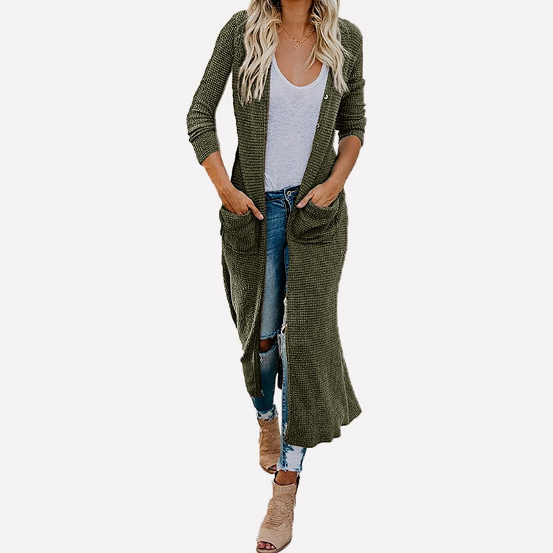 SM-K0074 Výstrih do V dlhý pevný s vreckami Pletený sveter SM-K0074 Výstrih do V dlhý pevný s vreckami Pletený sveter