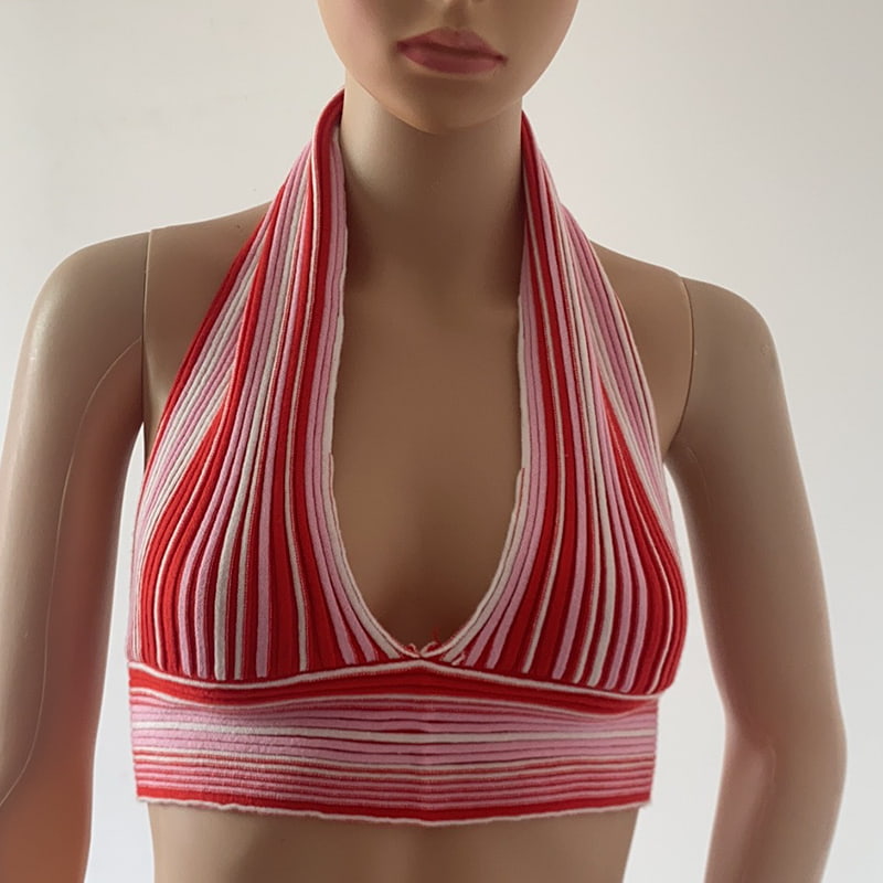 SM-K0107 Farebná pletená vesta s pruhovaným výstrihom SM-K0107 Farebná pletená vesta s pruhovaným výstrihom