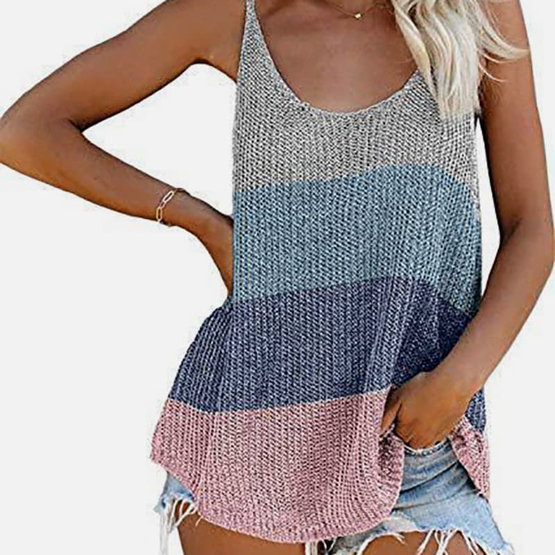 SM-K0065 Tenká a voľná pletená vesta s výstrihom do U SM-K0065 Tenká a voľná pletená vesta s výstrihom do U