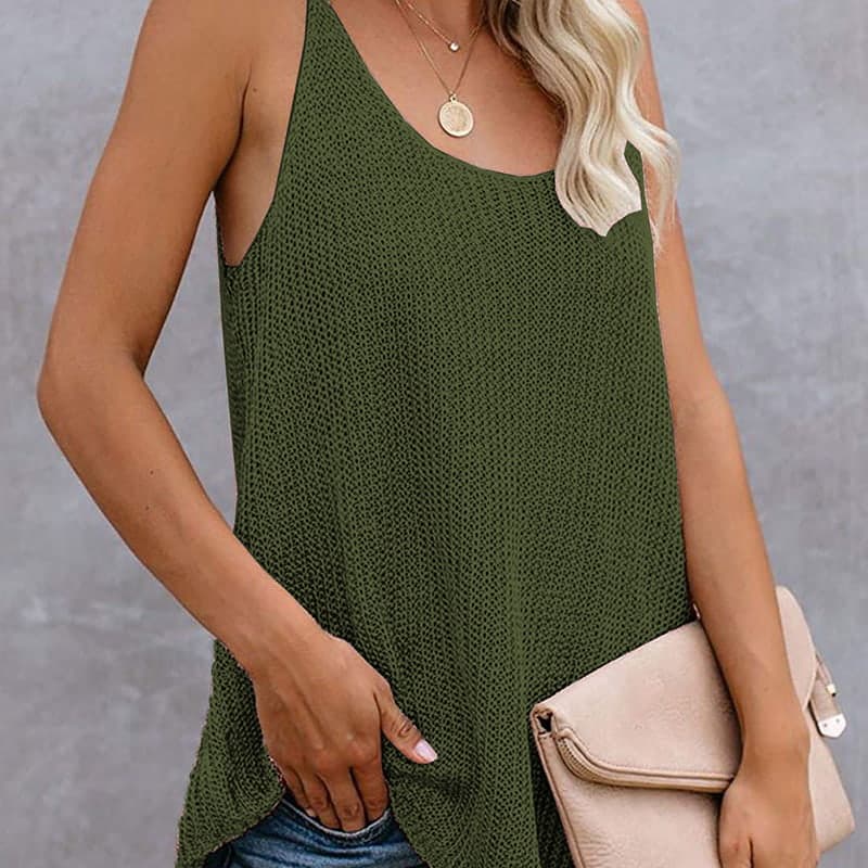 SM-K0065 Tenká a voľná pletená vesta s výstrihom do U SM-K0065 Tenká a voľná pletená vesta s výstrihom do U