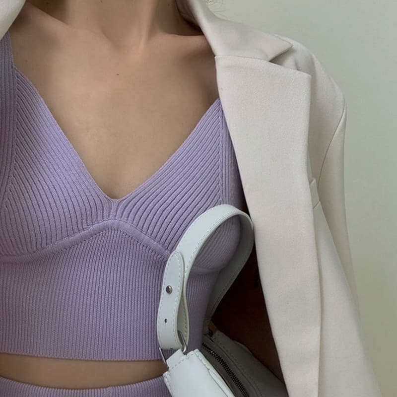 SM-K0112 Soft Waxy Soft Sexy vesta a kabát + šortky Pletený oblek SM-K0112 Soft Waxy Soft Sexy vesta a kabát + šortky Pletený oblek